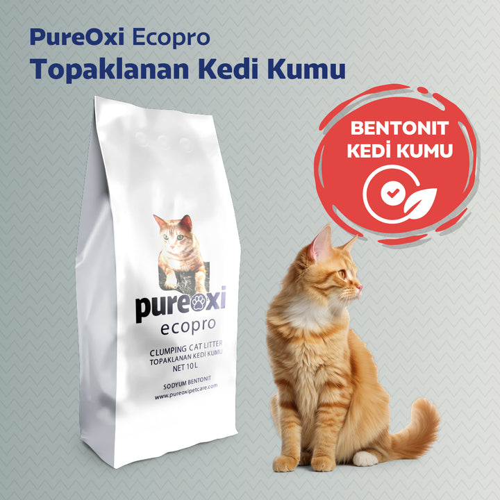 2x10 LT Avantaj Paketi: Ecopro Topaklanan Kokusuz Bentonit Kedi Kumu
