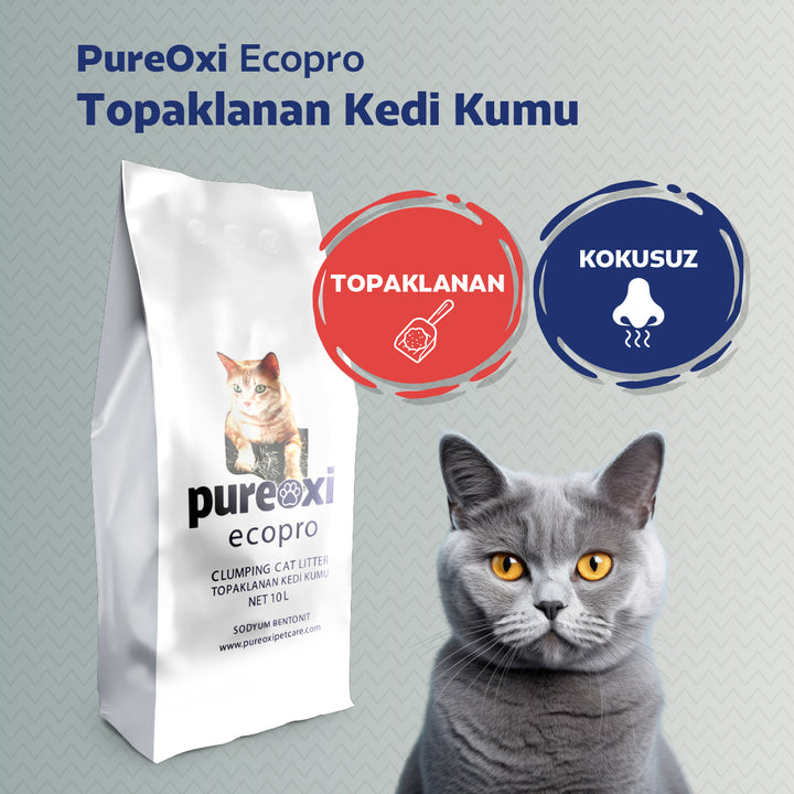 2x10 LT Avantaj Paketi: Ecopro Topaklanan Kokusuz Bentonit Kedi Kumu