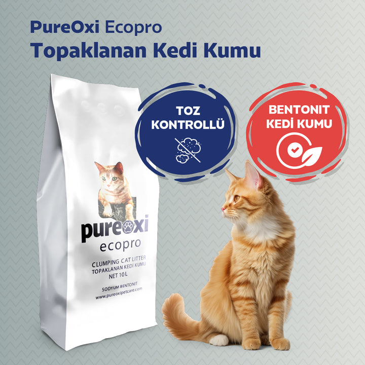 2x10 LT Avantaj Paketi: Ecopro Topaklanan Kokusuz Bentonit Kedi Kumu