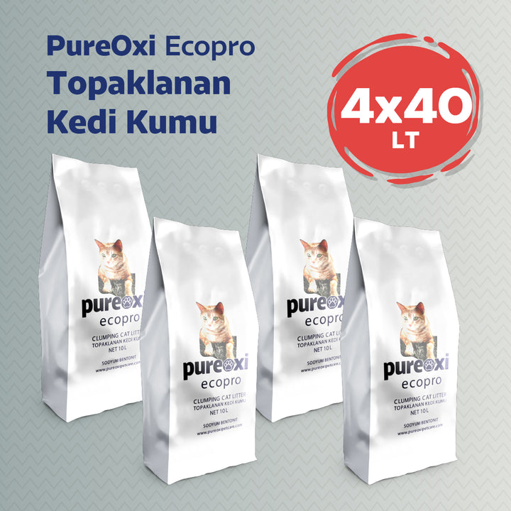 2x10 LT Avantaj Paketi: Ecopro Topaklanan Kokusuz Bentonit Kedi Kumu