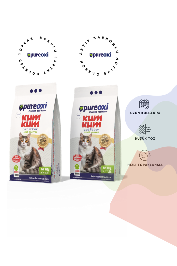 Kum Kum Premium Kedi Kumu 10 kg – Topaklanan, Toz Kontrollü, Kokusuz, Yağmur Kokusu, Çim Kokusu, Toprak Kokusu, Beyaz Sabun Kokusu